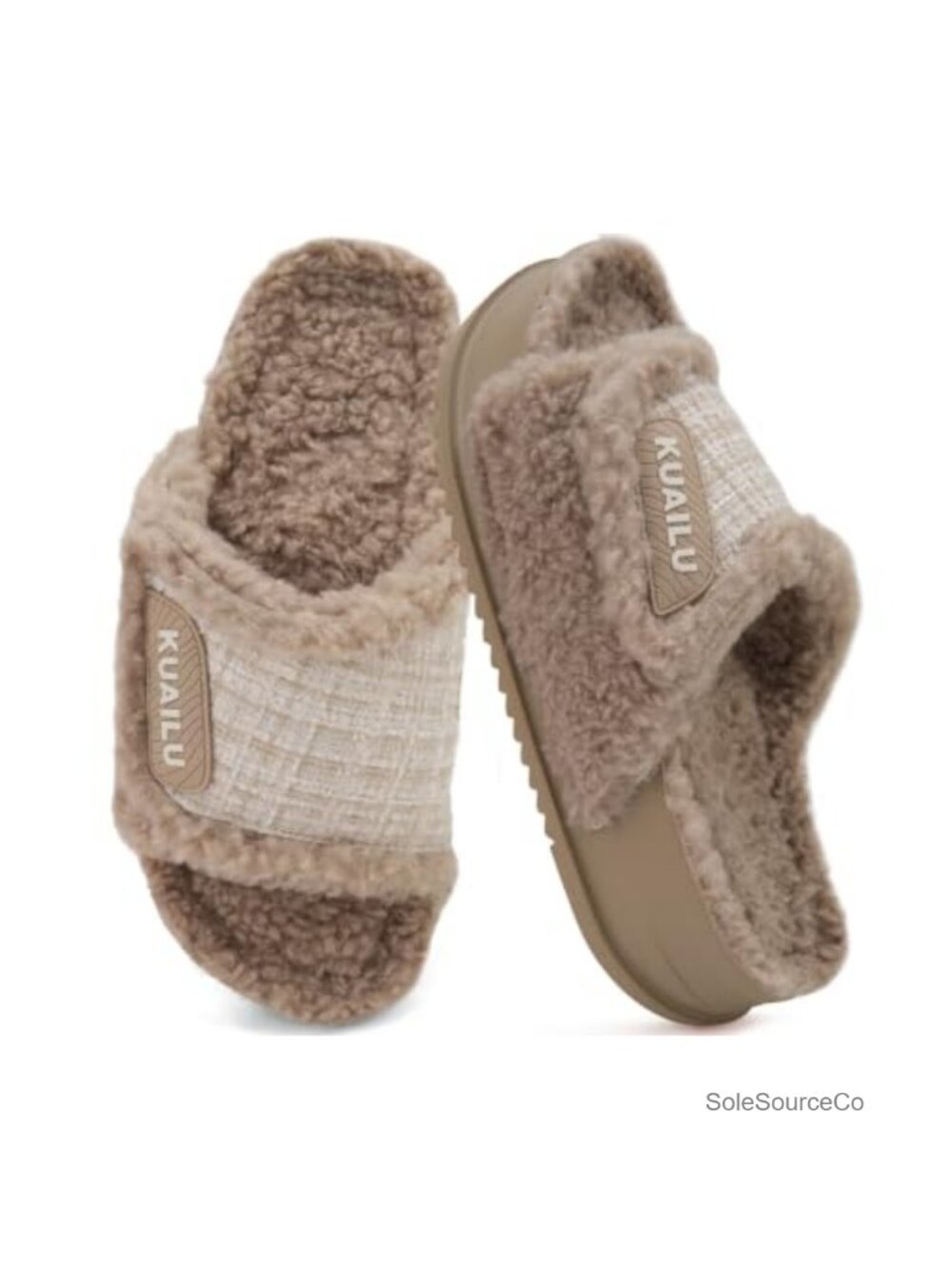 Women's Adjustable Orthotic Arch Support Slippers Fleece Lining Non-Slip Open